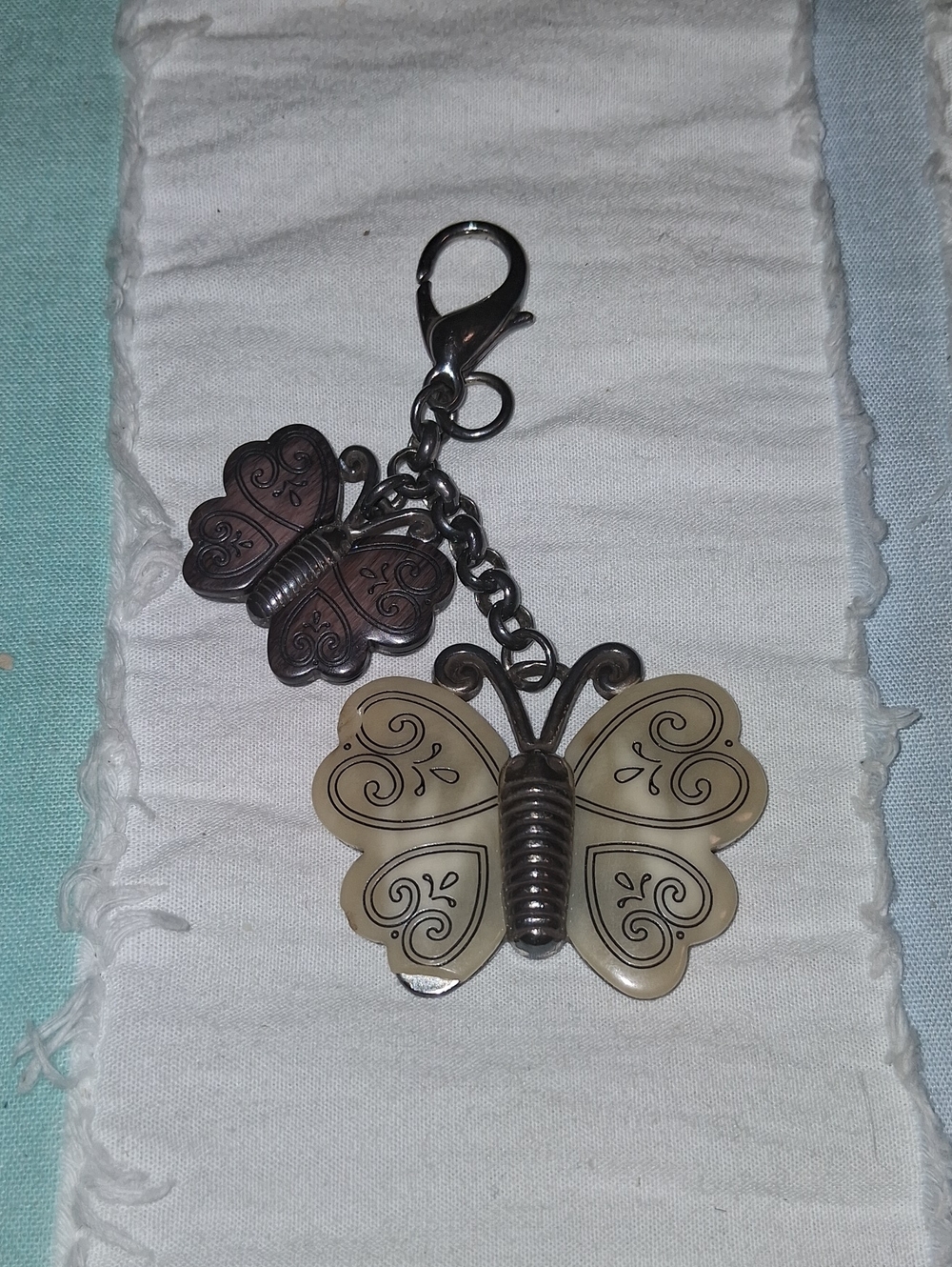 Two-Tone Butterfly Charm For Purse Or Keychain
